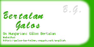 bertalan galos business card